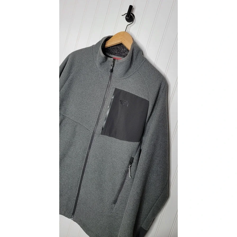 The North Face Full Zip Fleece Jacket Men's Size Large Gray Outdoors